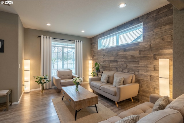 living room featuring hardwood / wood-style floors