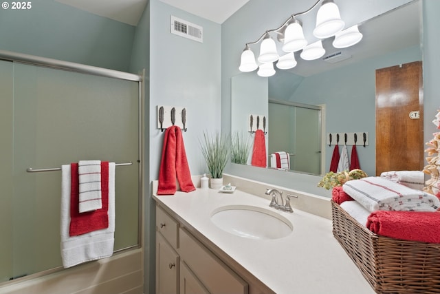 14023 Hawks Beard Unit Gm164, Black Butte Ranch, OR 97759 - bathroom with vanity and enclosed tub / shower combo