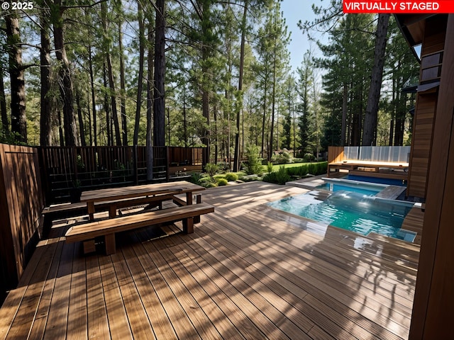 14023 Hawks Beard Unit Gm164, Black Butte Ranch, OR 97759 - view of pool with a covered pool and a wooden deck