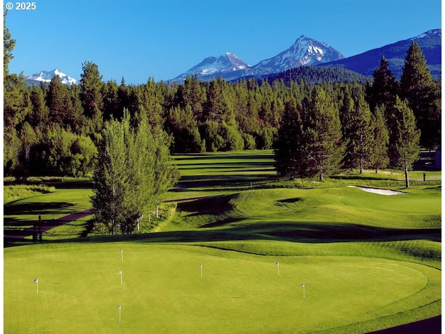 14023 Hawks Beard Unit Gm164, Black Butte Ranch, OR 97759 - surrounding community with a mountain view, golf course view, an area to practice putting, and a yard
