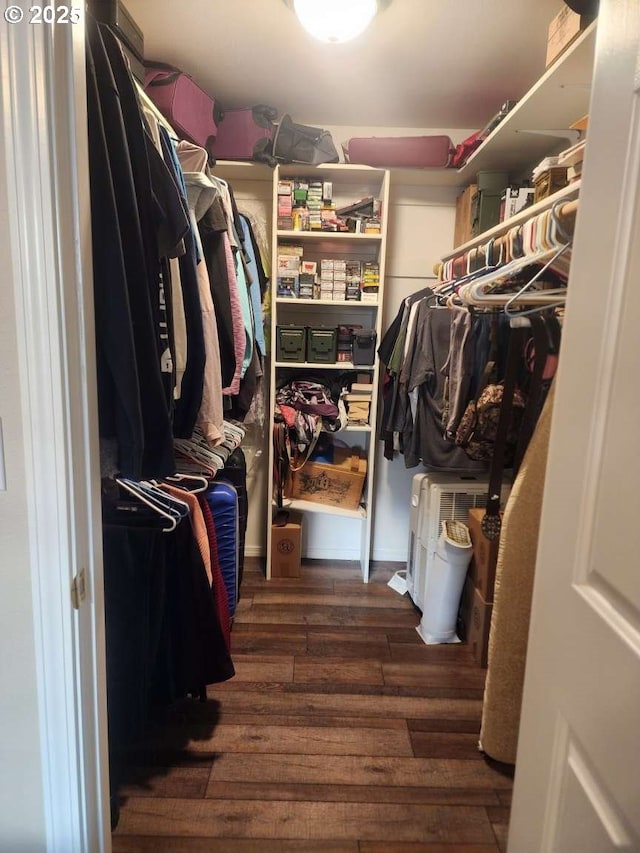 spacious closet featuring hardwood / wood-style flooring