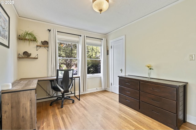 1710 SE 42nd Ave, Portland, OR 97215 - office space with ornamental molding, light wood finished floors, and baseboards