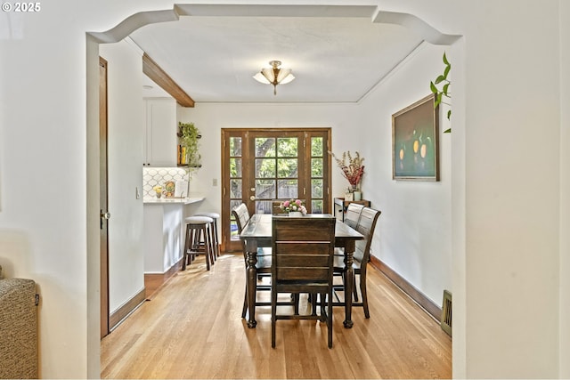 1710 SE 42nd Ave, Portland, OR 97215 - dining room with light wood-type flooring and baseboards