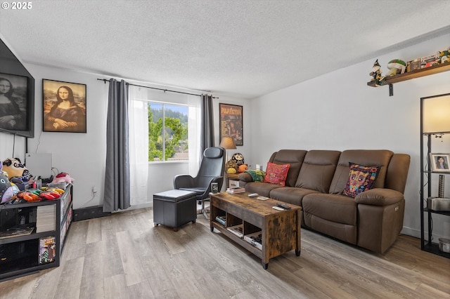 159 SW Florence Ave Unit J53, Gresham, OR 97080 - living area featuring a textured ceiling and wood finished floors