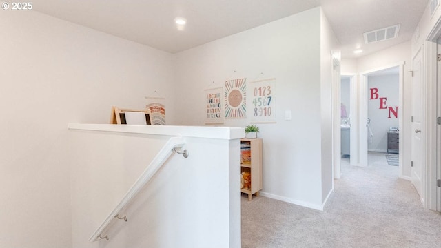 3422 SW Hartley Ave, Gresham, OR 97080 - corridor featuring an upstairs landing, light colored carpet, and recessed lighting