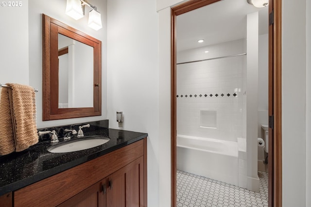 12624 SW 22nd Ave, Lake Oswego, OR 97034 - full bathroom with vanity, bathing tub / shower combination, and recessed lighting