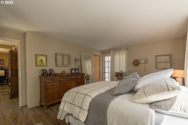 bedroom featuring hardwood / wood-style flooring