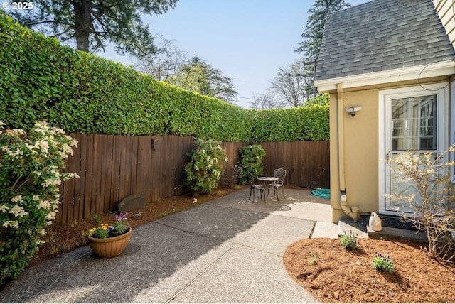 view of patio / terrace featuring a fenced backyard