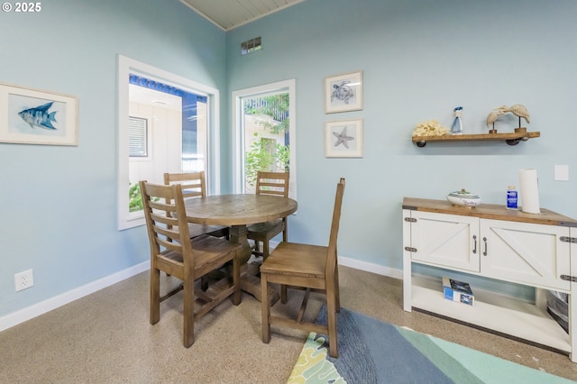 dining area with baseboards