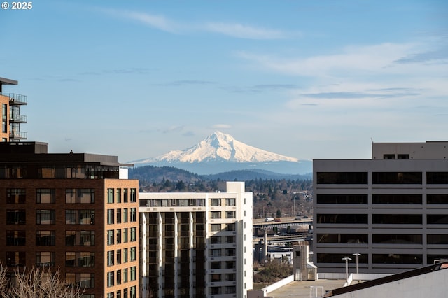 view of city featuring a mountain view