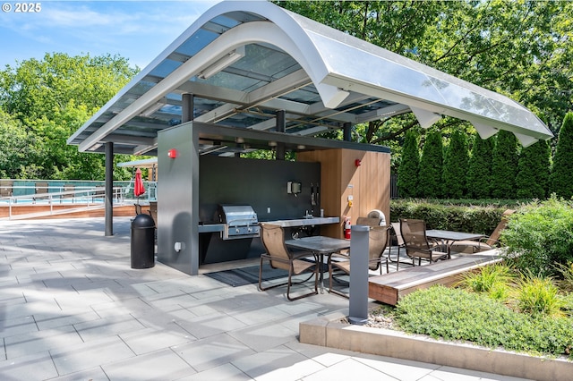 view of patio / terrace with exterior kitchen and grilling area