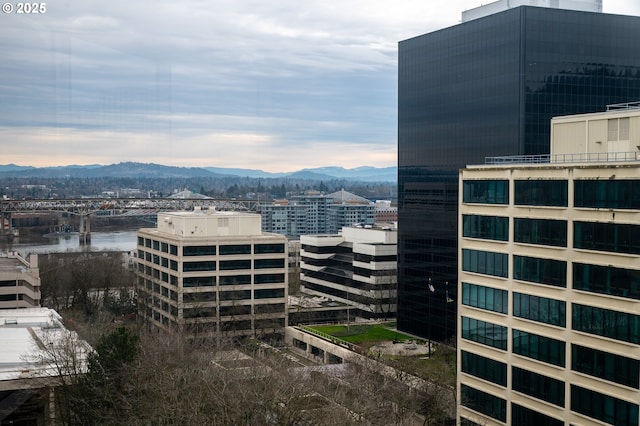 property's view of city with a mountain view