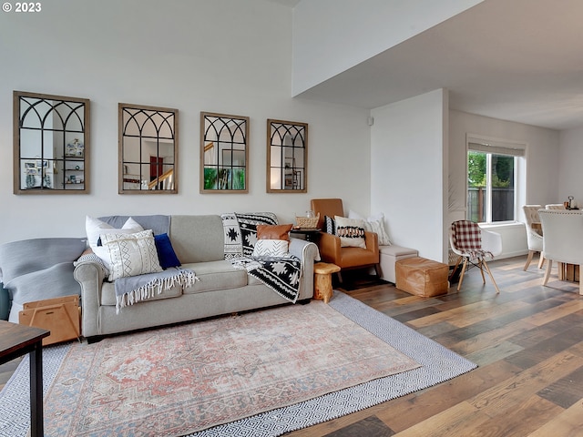 living room featuring hardwood / wood-style floors