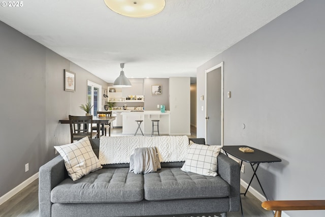 living room with wood-type flooring