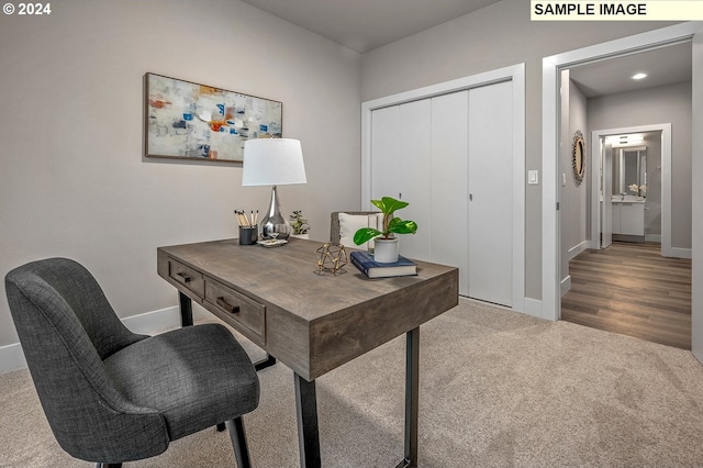 16755 SE Shimmering Leaf St, Happy Valley, OR 97086 - carpeted office with baseboards and recessed lighting