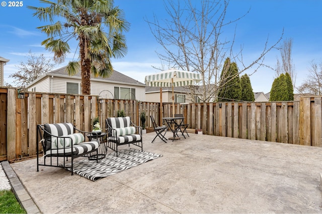 view of patio / terrace featuring a fenced backyard