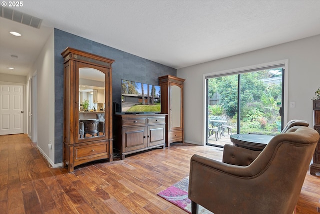 living room featuring wood-type flooring