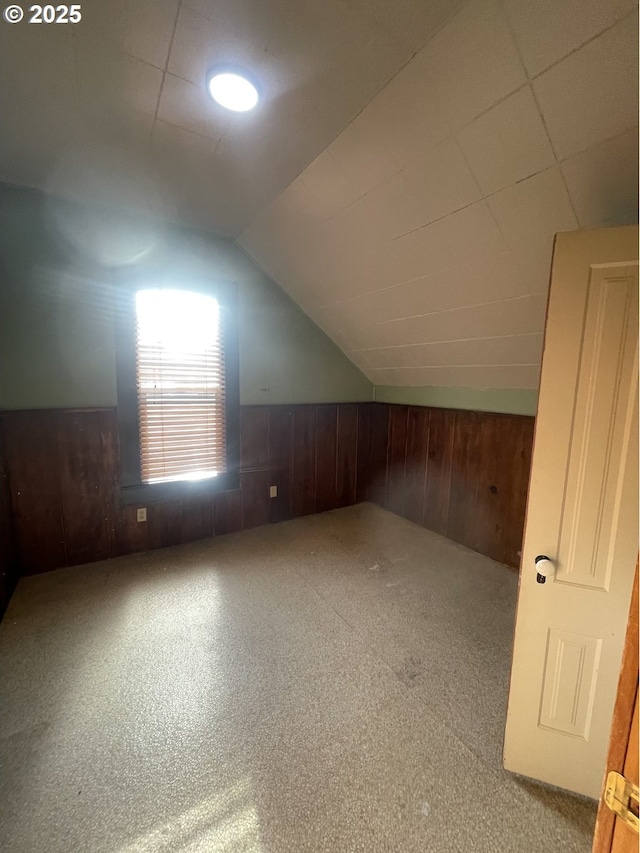 bonus room with lofted ceiling