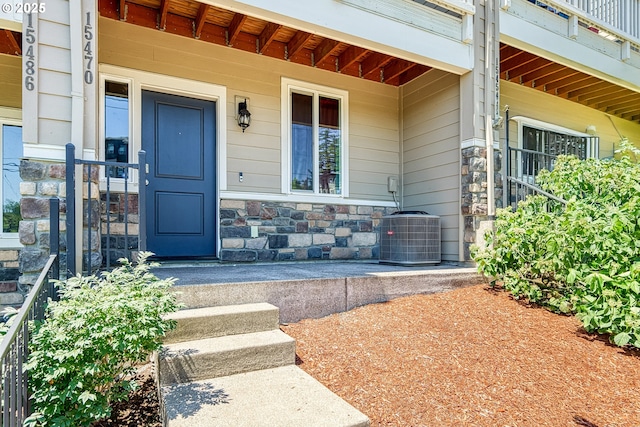 15470 NW Blueblossom St, Portland, OR 97229 - entrance to property featuring stone siding and a porch