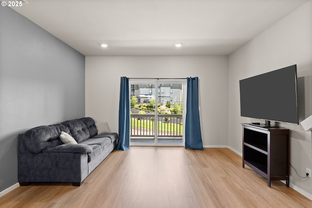 15470 NW Blueblossom St, Portland, OR 97229 - living area featuring light wood-style flooring and recessed lighting