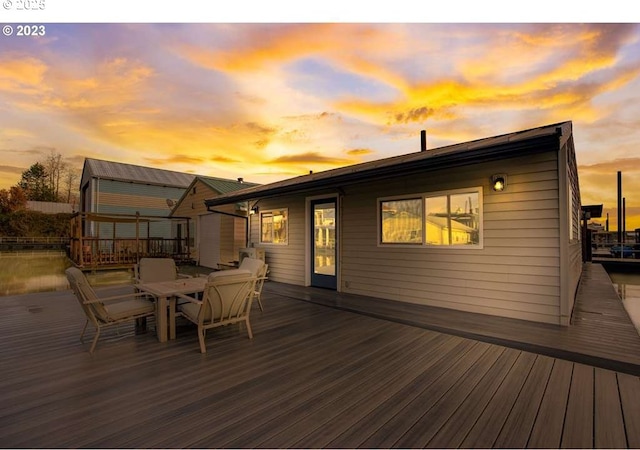 view of deck at dusk