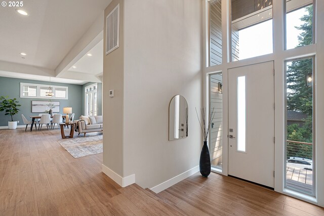 14 Juarez St, Lake Oswego, OR 97035 - entrance foyer featuring light wood-style floors, baseboards, and recessed lighting