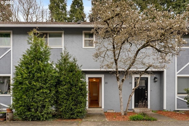 view of front of home with stucco siding