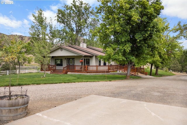 33817 Gage Rd, Mitchell, OR 97750 - view of front of house featuring a chimney and covered porch
