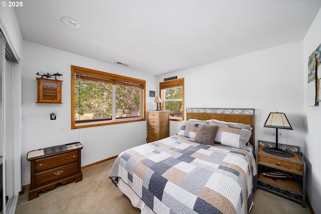 33817 Gage Rd, Mitchell, OR 97750 - bedroom with multiple windows, carpet, a closet, and baseboards