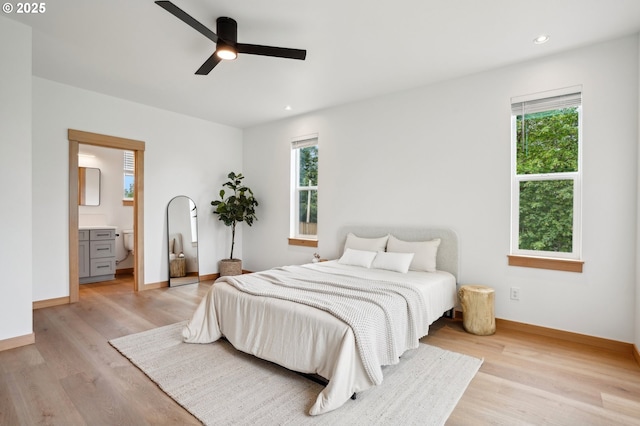 16000 NE Grantham Rd, Amboy, WA 98601 - bedroom featuring multiple windows, light wood-type flooring, baseboards, and recessed lighting