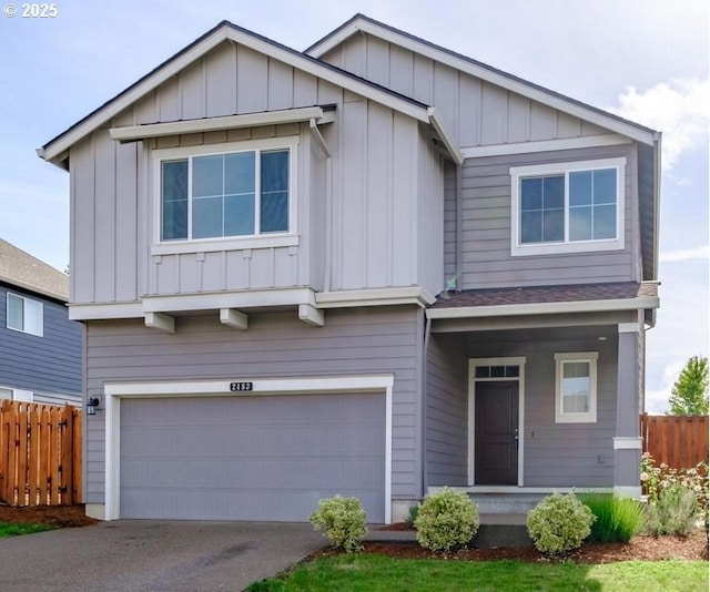 view of front of property featuring a garage