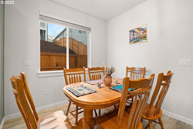 dining area featuring light hardwood / wood-style flooring