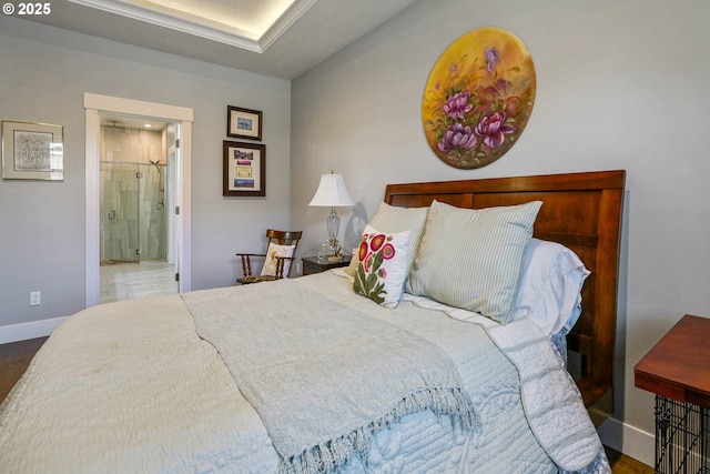 1715 York Butte Ave, Salem, OR 97306 - bedroom with wood finished floors, ensuite bathroom, and baseboards