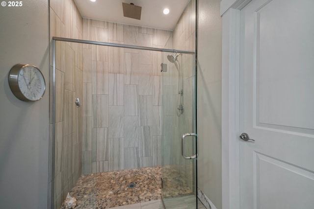 1715 York Butte Ave, Salem, OR 97306 - full bathroom featuring a stall shower and recessed lighting
