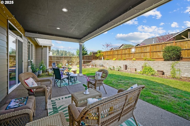 1715 York Butte Ave, Salem, OR 97306 - view of patio / terrace with a fenced backyard and an outdoor living space