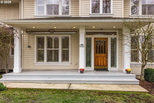 property entrance with a porch