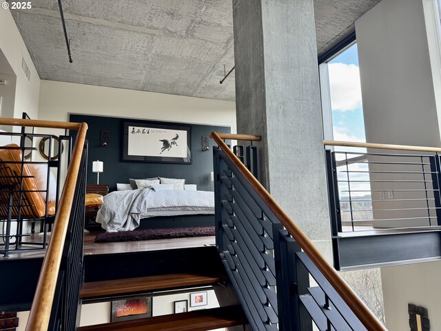 bedroom featuring visible vents
