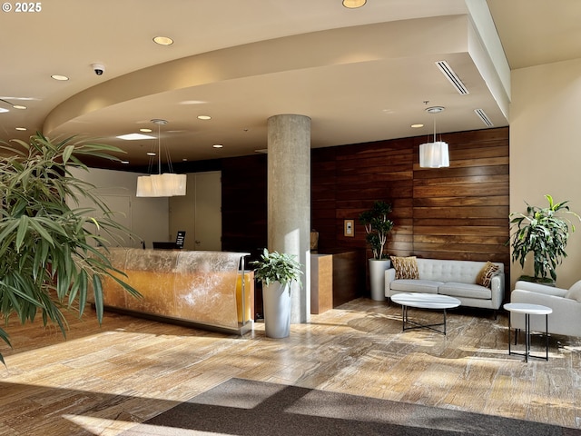 welcome area featuring visible vents