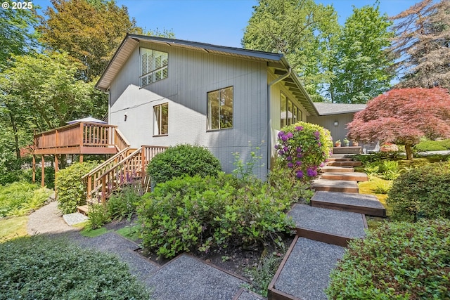 15 Cellini Ct, Lake Oswego, OR 97035 - view of home's exterior with stairway and a wooden deck