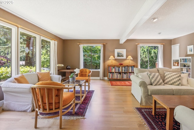 15 Cellini Ct, Lake Oswego, OR 97035 - living room with plenty of natural light, light wood finished floors, and beam ceiling