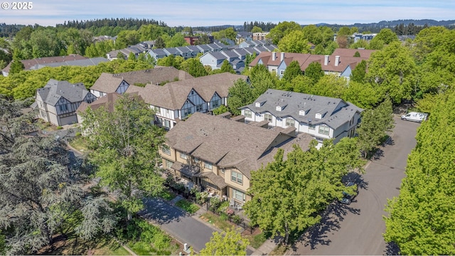 aerial view with a residential view