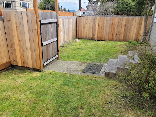 view of yard with fence