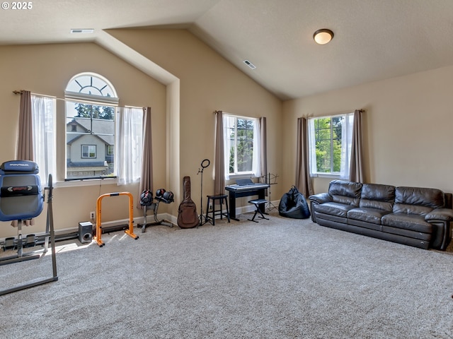 7913 SW Leiser Ln, Portland, OR 97224 - living room with carpet and lofted ceiling