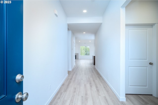 hall featuring light hardwood / wood-style floors