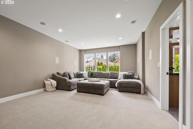 750 NE Province Ct, Camas, WA 98607 - carpeted living area with baseboards and recessed lighting