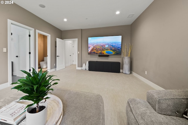 750 NE Province Ct, Camas, WA 98607 - living area with baseboards, carpet floors, and recessed lighting