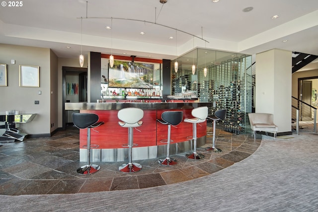 1551 SW Upper Hall St, Portland, OR 97201 - community bar area featuring recessed lighting and decorative light fixtures