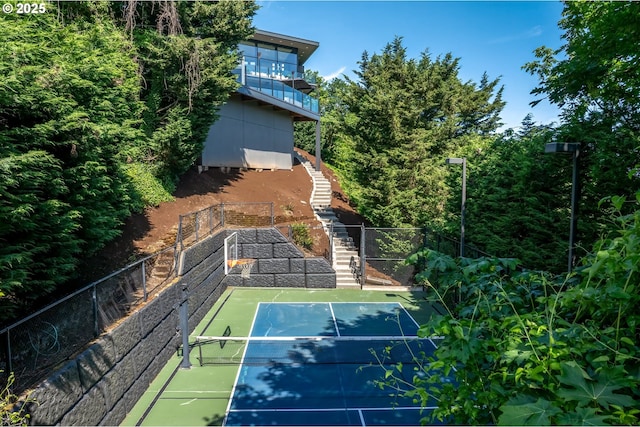 1551 SW Upper Hall St, Portland, OR 97201 - view of tennis court with stairs