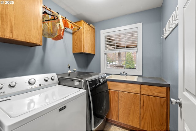 7820 SE 114th Ave, Portland, OR 97266 - washroom featuring cabinet space and washing machine and clothes dryer