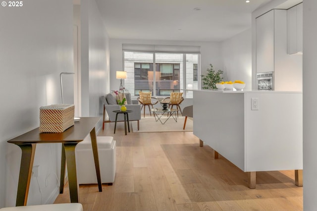 interior space featuring light wood-style flooring